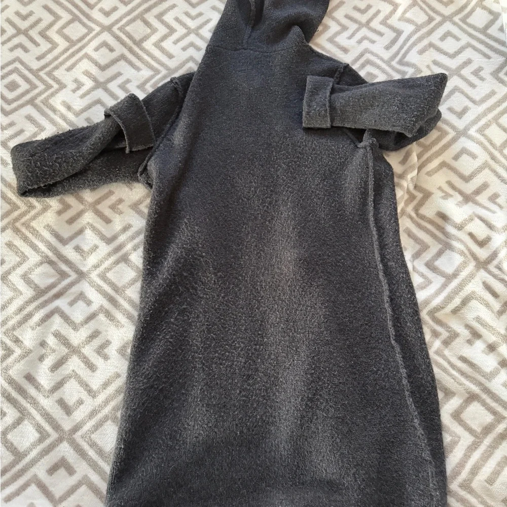 Tahari Charcoal Teddy Jacket with Hood - Picture 2 of 4